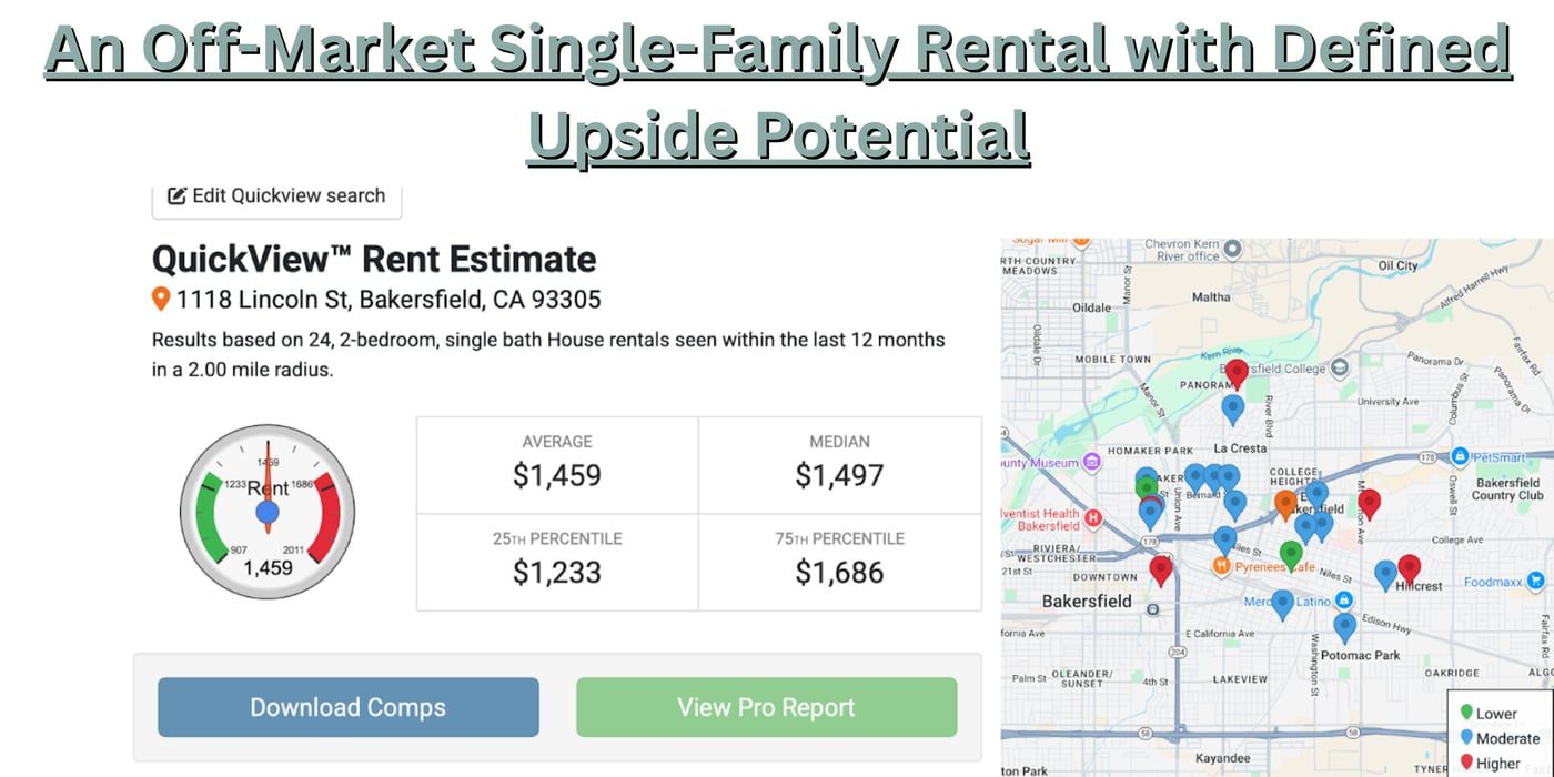 An Off-Market Single-Family Rental With Defined Upside Potential